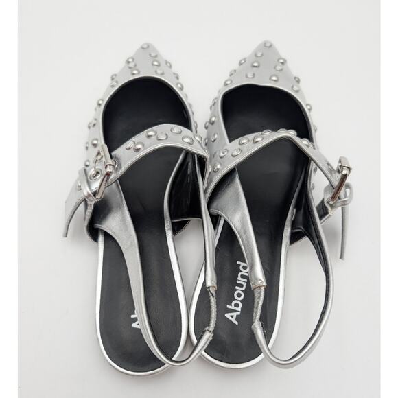 Abound Kadia Slingback Pointed Toe Flat Women's Silver Metallic Size US7M EU37.5 - Picture 11 of 12